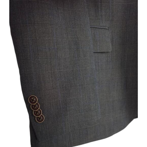 Vince Camuto Men's Slim-Fit Super Stretch Suit Jacket Grey Plaid 48L NWT - Picture 5 of 7
